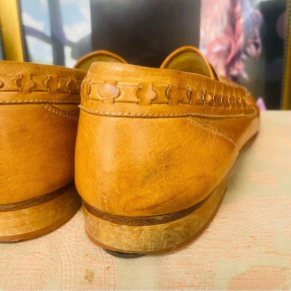 FREEMAN Tan Woven Leather Slip-On Loafers Men SZ 13 - Picture 11 of 16